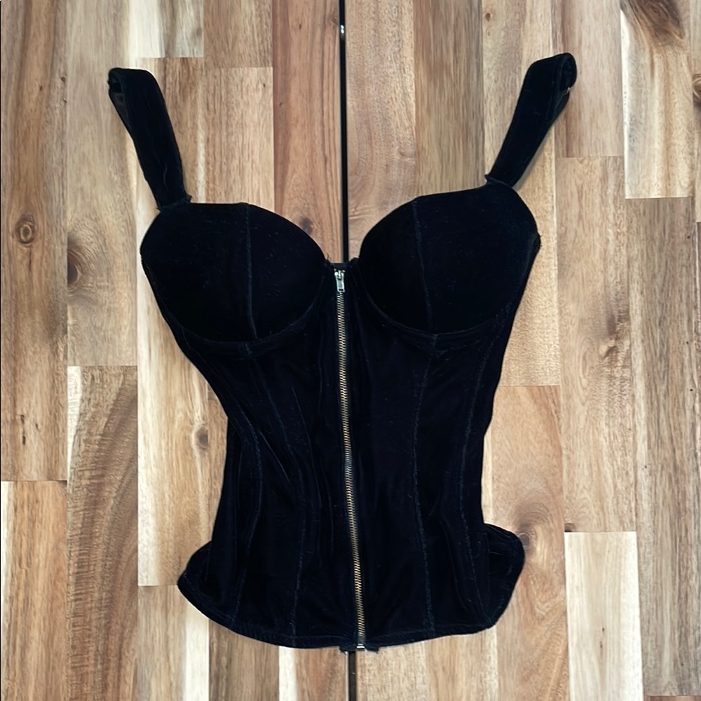 Black Velvet Corset Top